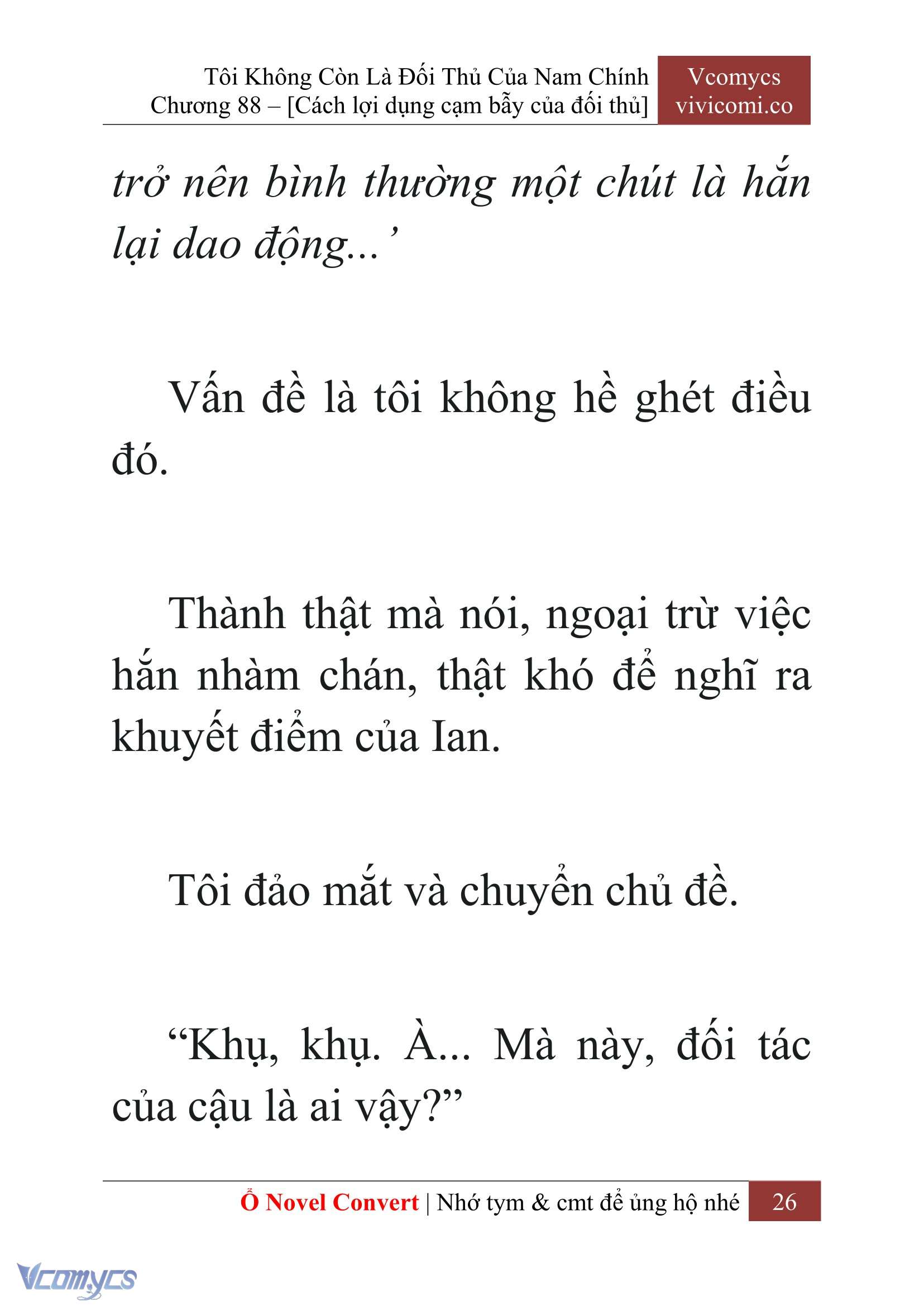 [Novel] Tôi Không Còn Là Đối Thủ Của Nam Chính Chapter 88 - Trang 2