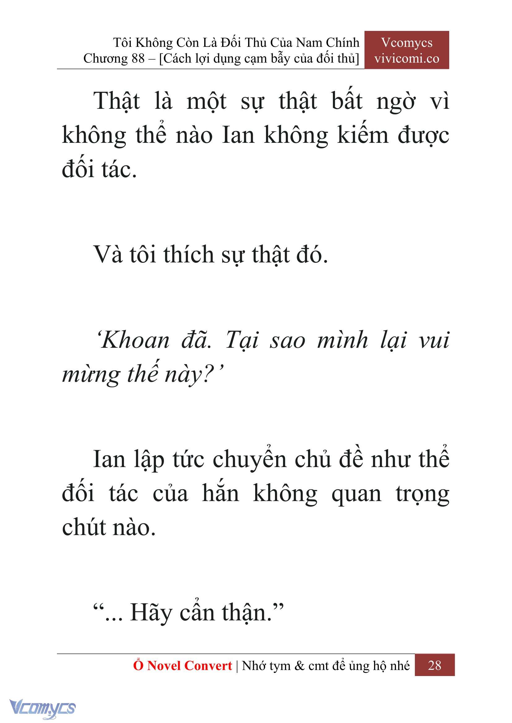 [Novel] Tôi Không Còn Là Đối Thủ Của Nam Chính Chapter 88 - Trang 2