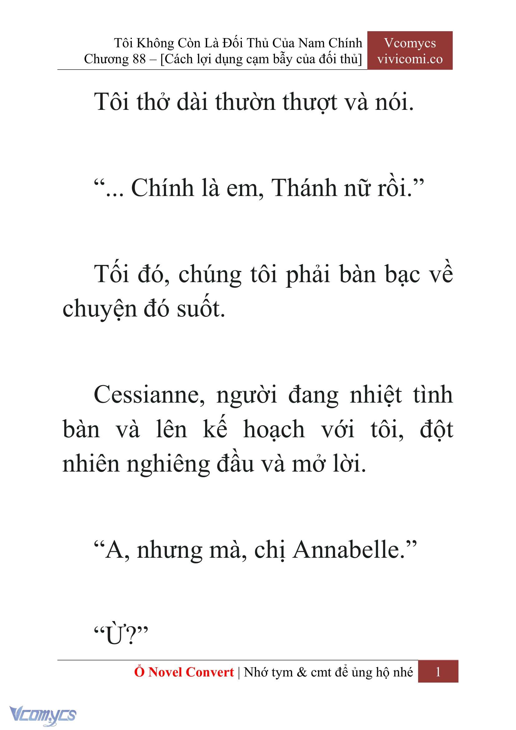 [Novel] Tôi Không Còn Là Đối Thủ Của Nam Chính Chapter 88 - Trang 2