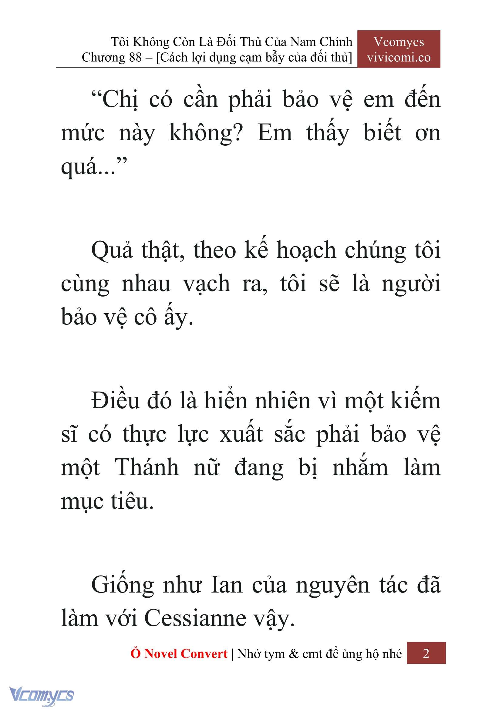 [Novel] Tôi Không Còn Là Đối Thủ Của Nam Chính Chapter 88 - Trang 2