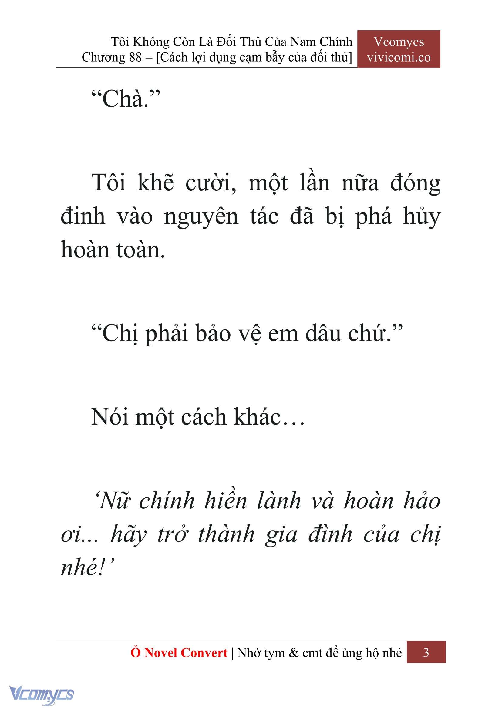 [Novel] Tôi Không Còn Là Đối Thủ Của Nam Chính Chapter 88 - Trang 2