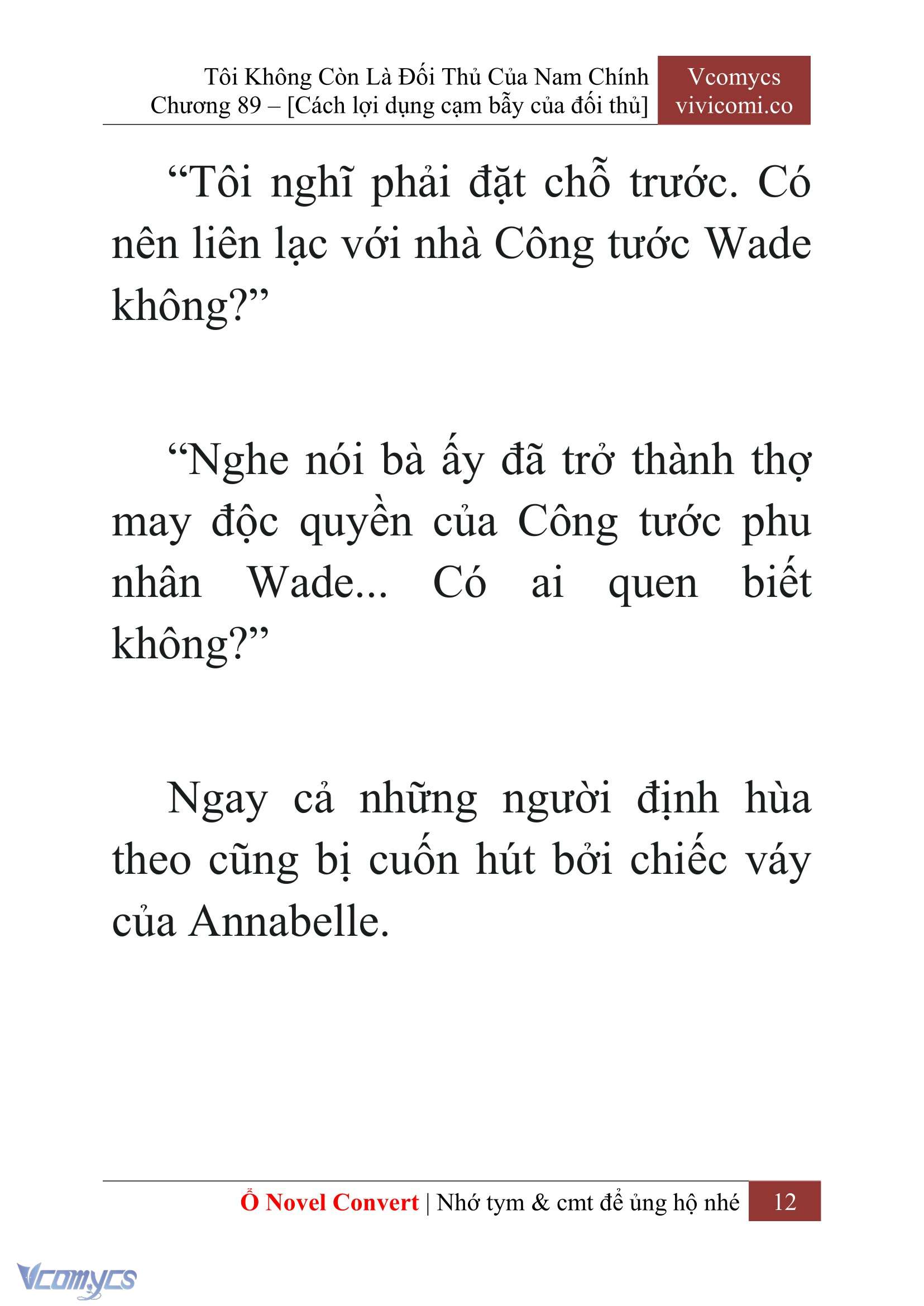 [Novel] Tôi Không Còn Là Đối Thủ Của Nam Chính Chapter 89 - Trang 2