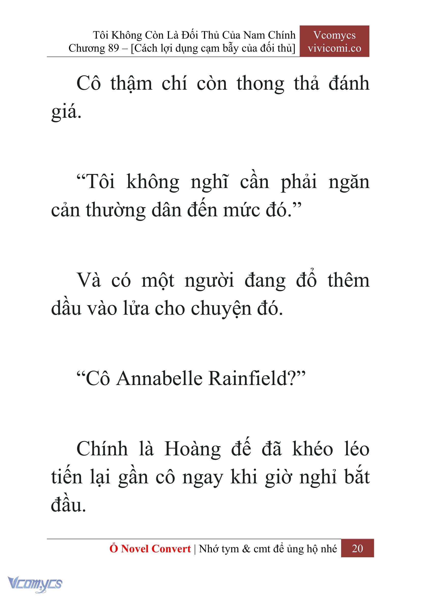 [Novel] Tôi Không Còn Là Đối Thủ Của Nam Chính Chapter 89 - Trang 2