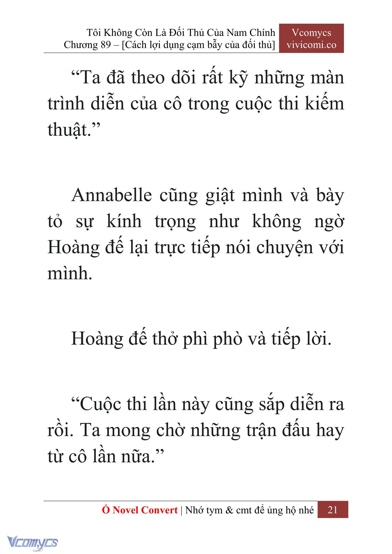 [Novel] Tôi Không Còn Là Đối Thủ Của Nam Chính Chapter 89 - Trang 2
