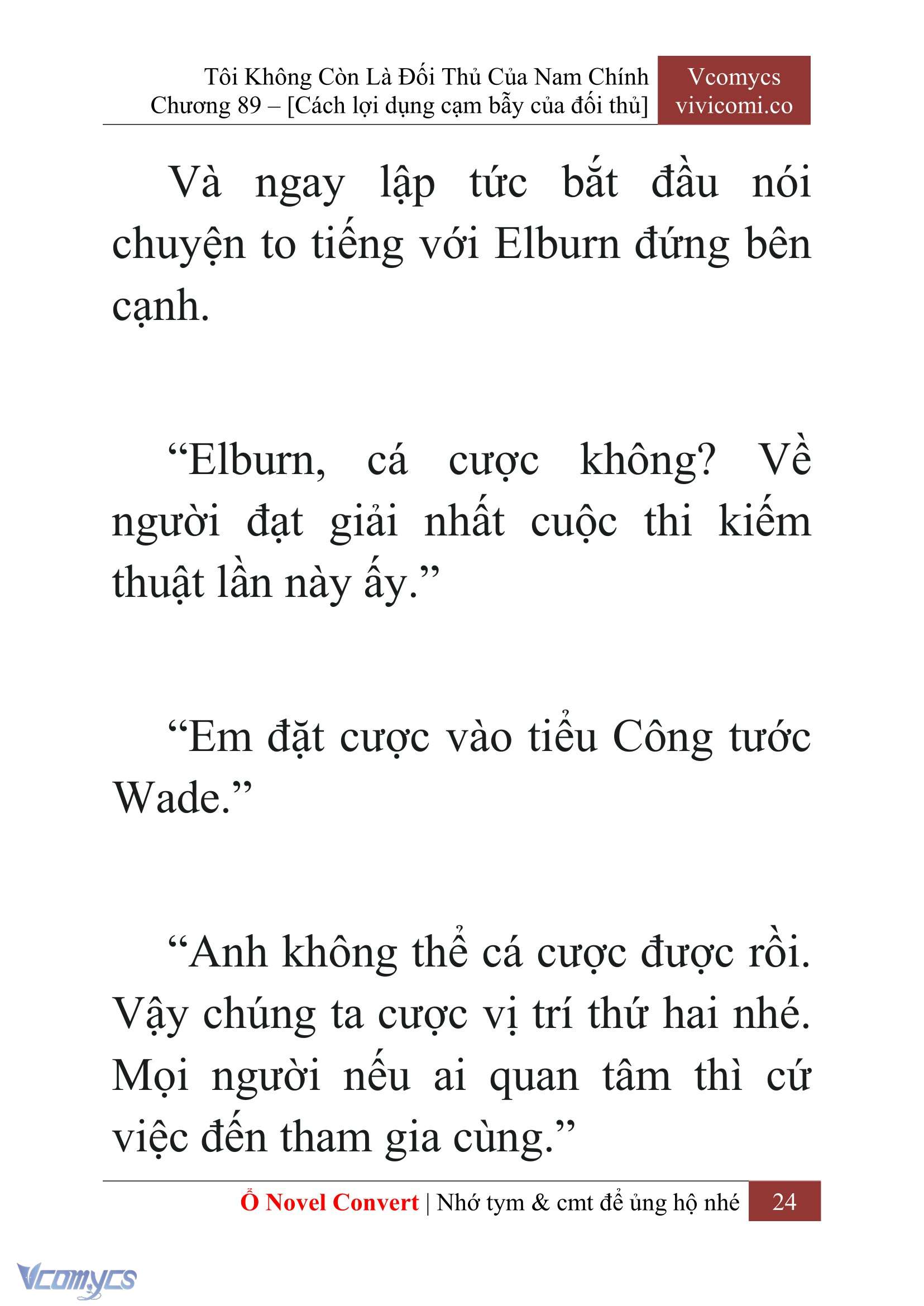[Novel] Tôi Không Còn Là Đối Thủ Của Nam Chính Chapter 89 - Trang 2