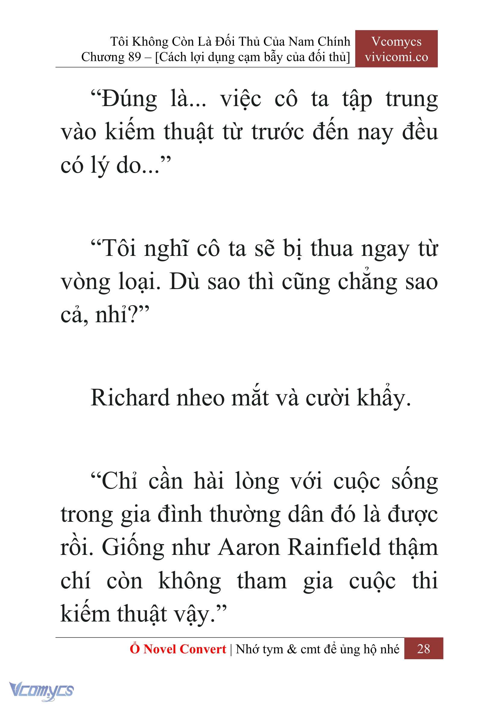 [Novel] Tôi Không Còn Là Đối Thủ Của Nam Chính Chapter 89 - Trang 2