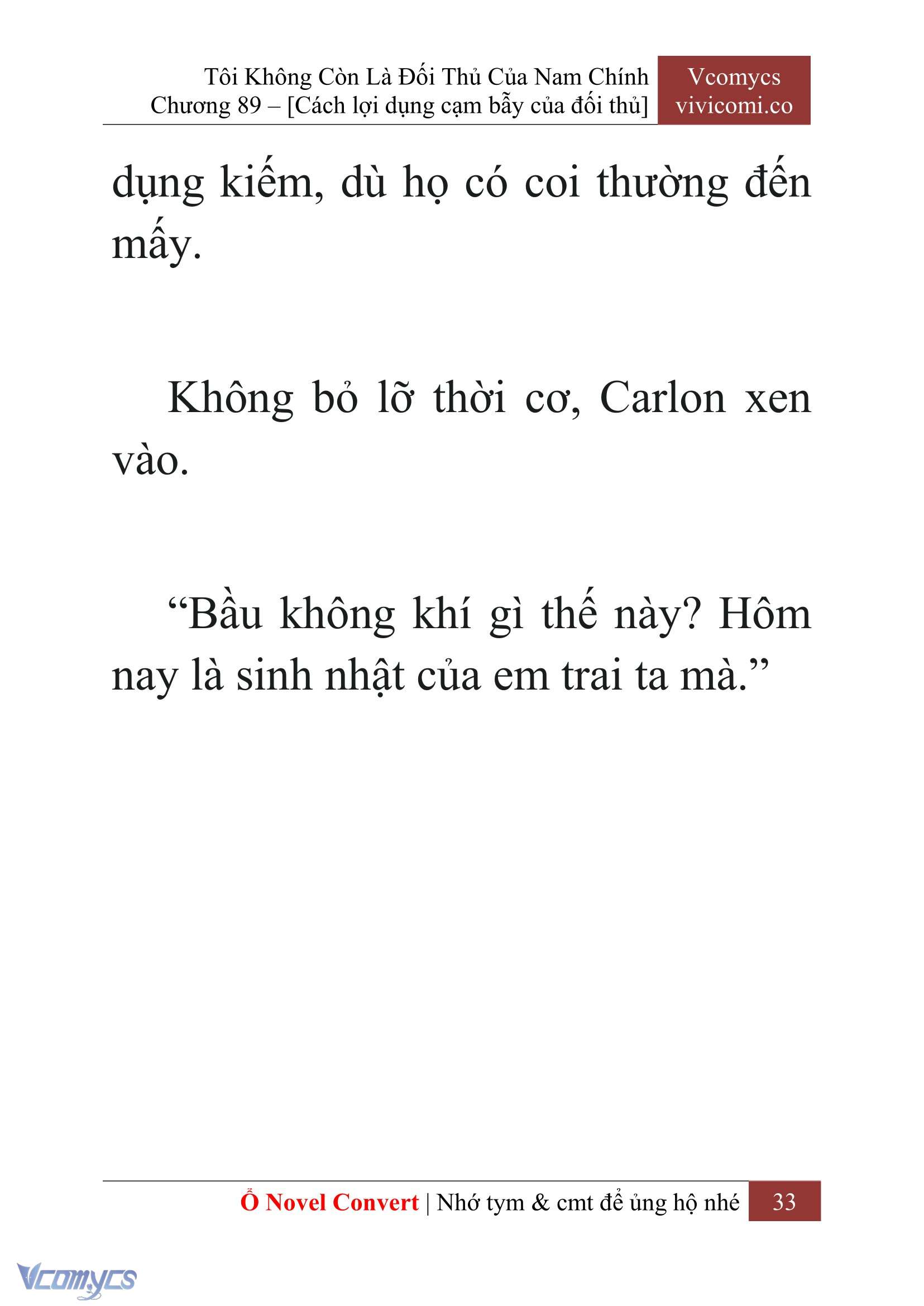 [Novel] Tôi Không Còn Là Đối Thủ Của Nam Chính Chapter 89 - Trang 2