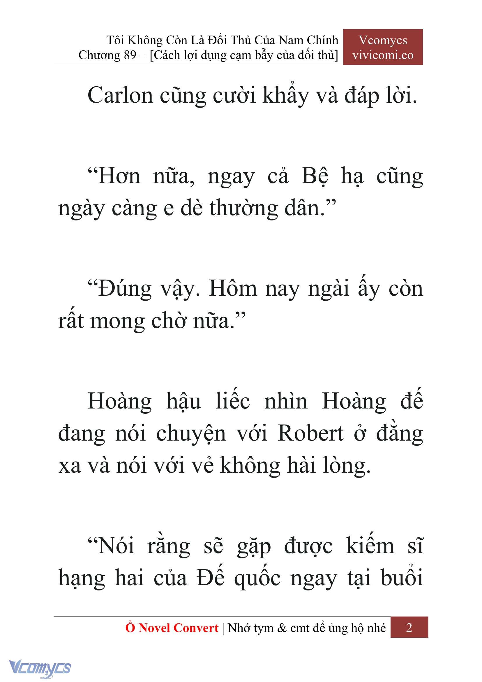 [Novel] Tôi Không Còn Là Đối Thủ Của Nam Chính Chapter 89 - Trang 2