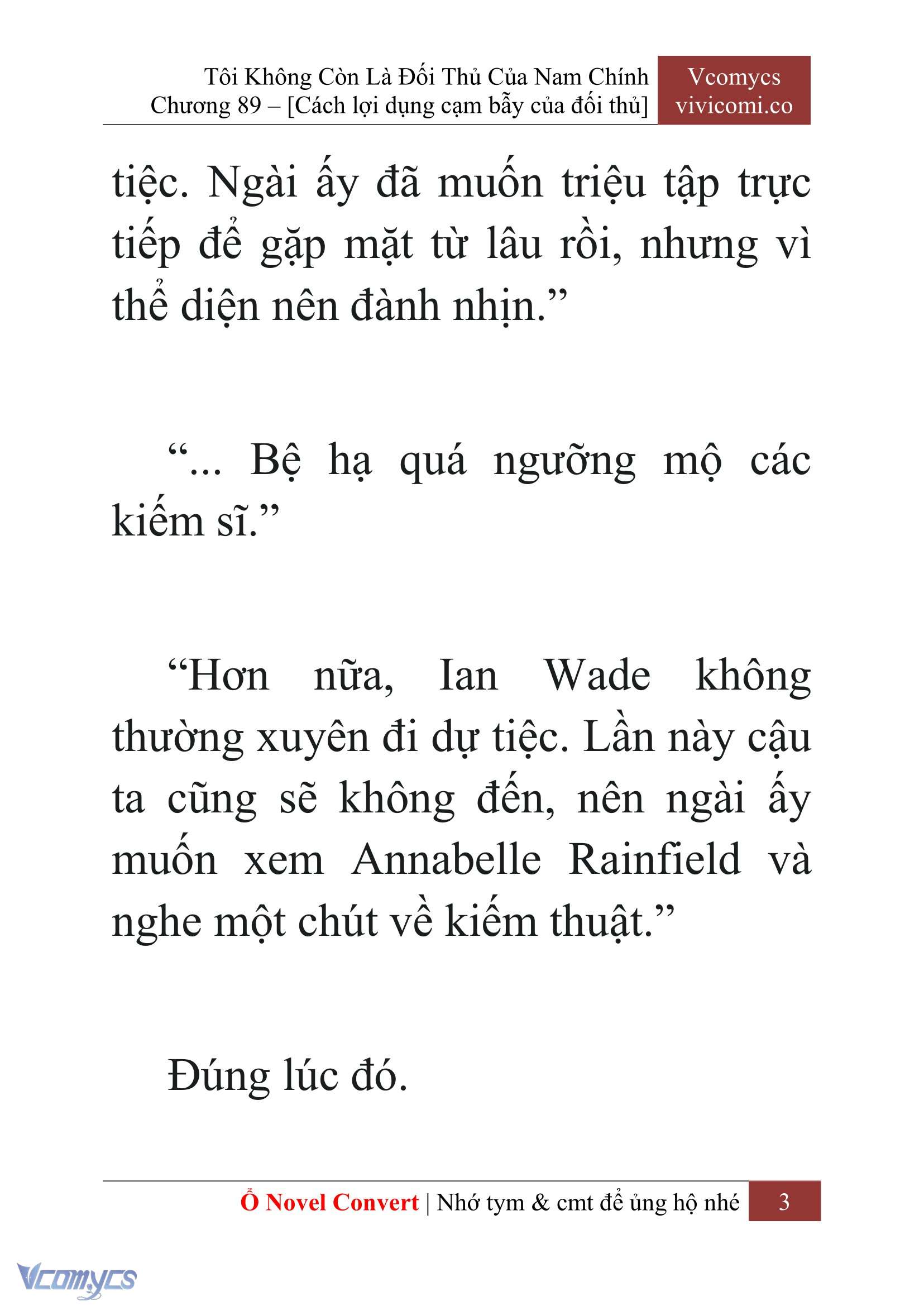 [Novel] Tôi Không Còn Là Đối Thủ Của Nam Chính Chapter 89 - Trang 2
