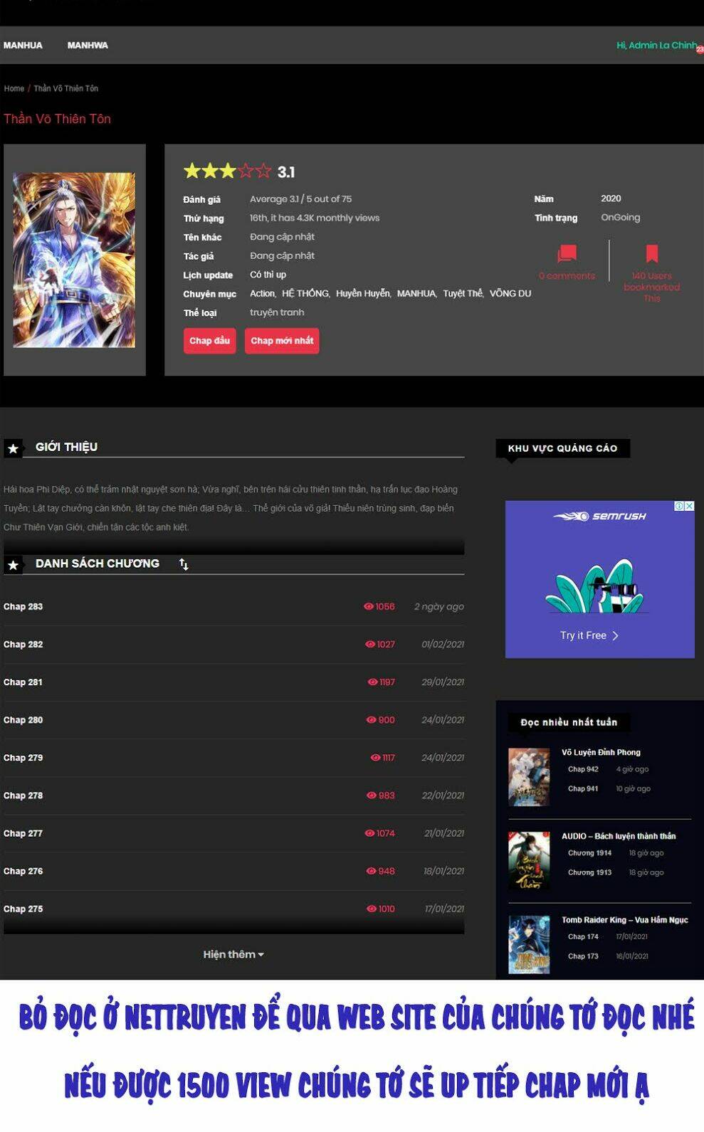 Thần Võ Thiên Tôn Chapter 284 - Trang 2