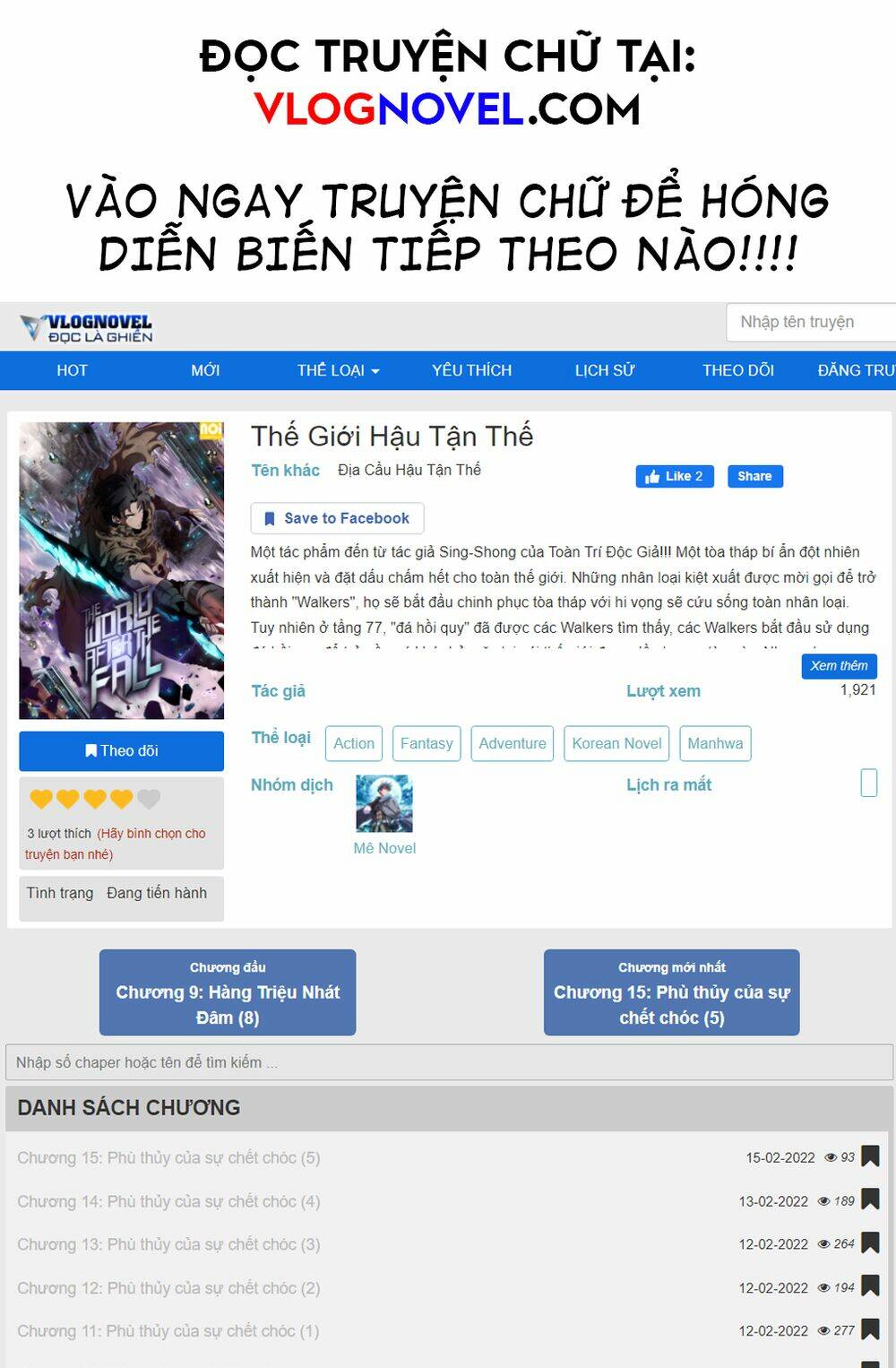 Thếgiớihậutậnthế Chapter 9 - Trang 2