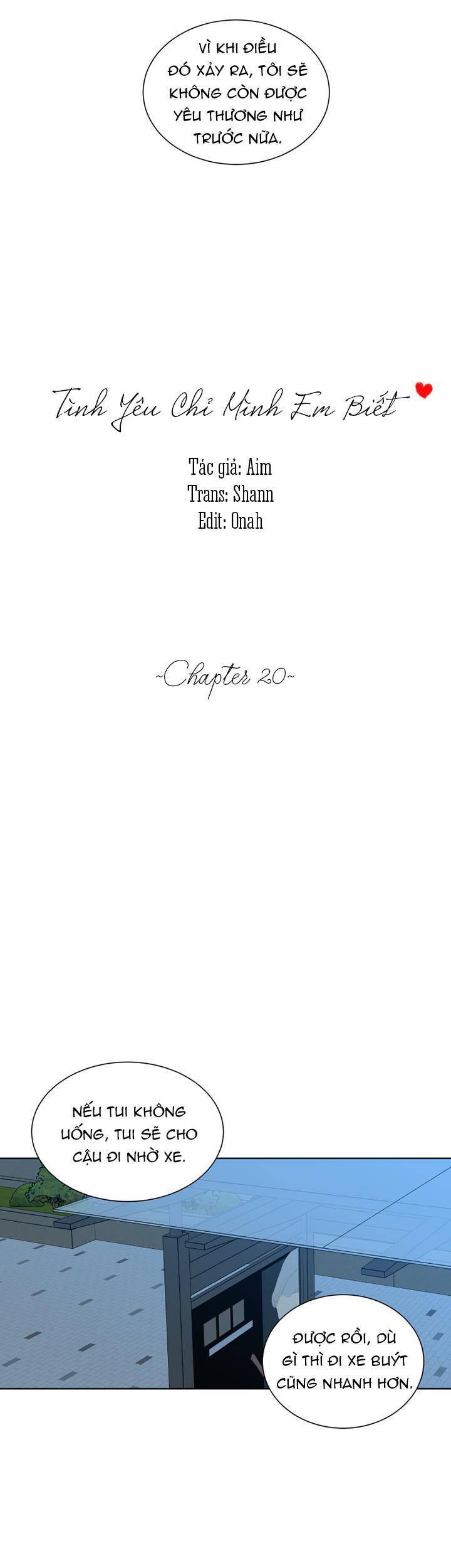 Tình Yêu Chỉ Mình Em Biết Chapter 20 - Trang 2
